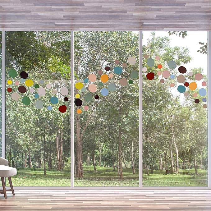 Epakh 296 Pcs Polka Dots Wall Decal Boho Rainbow Kids Playroom Wall Decor Gifts, Colorful Nursery Room Bedroom Classroom Watercolor Decal Art, Peel and Stick Modern Decor Sticker(Dark Colors)