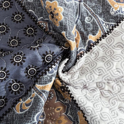 HoneiLife King Quilt Bedding Sets - 3 Piece Microfiber Quilt Set Rustic Bedspread Set Patchwork Coverlet Set for King Bed