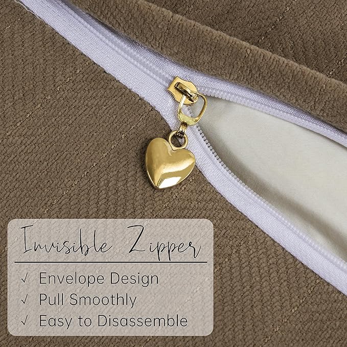 ZWJD Brown Pillow Covers 26x26 Set of 2 Chenille Throw Pillow Covers with Elegant Design Soft and Luxurious Decorative Throw Pillows for Couch, Bed, and Home Decor
