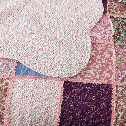 HoneiLife Quilt Set King Size - Rustic Bedspreads 106x96, Tufted Quilts 3-Piece, Patchwork Coverlet Lightweight Bedding Sets All Season Quilts