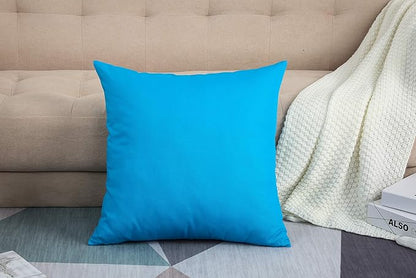 TangDepot Handmade Decorative Solid 100% Cotton Canvas Throw Pillow Covers/Pillow Shams, (20" x20" , Pacific Blue, 1 Count (Pack of 1))