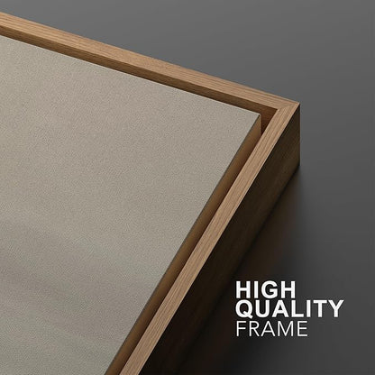 MUDECOR Framed Wall Art Print Set Misty Horizon Minimalist Foggy Mountain Landscape in Soft Neutral Tones Illustrations Realism Decorative for Living Room, Bedroom, Office - 24"x36"x3 Natural