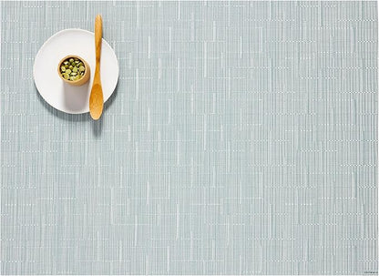 Chilewich Bamboo Placemats Set of 4 - Woven Rectangle Placemats - Reusable, Stain-Resistant, Indoor/Outdoor Tabletop Protection - 18.5" x 13.5" - Seaglass