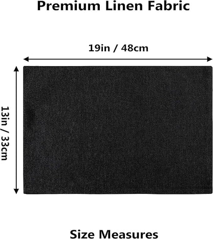 Home Brilliant Black Placemats Set of 8 Heat Resistant Table Mats Cloth Dining Spring Table Place Mats Kitchen Washable Placemat, Black