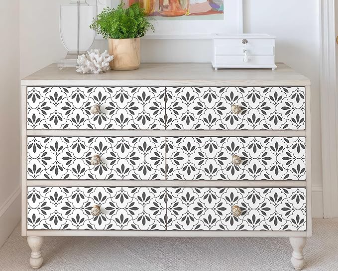 FLFK Wallpaper Border Black and White Patterns Peel and Stick Wall Border Self Adhesive Wallpapers for Living Room Bedroom Kitchen Bathroom 8"x240"
