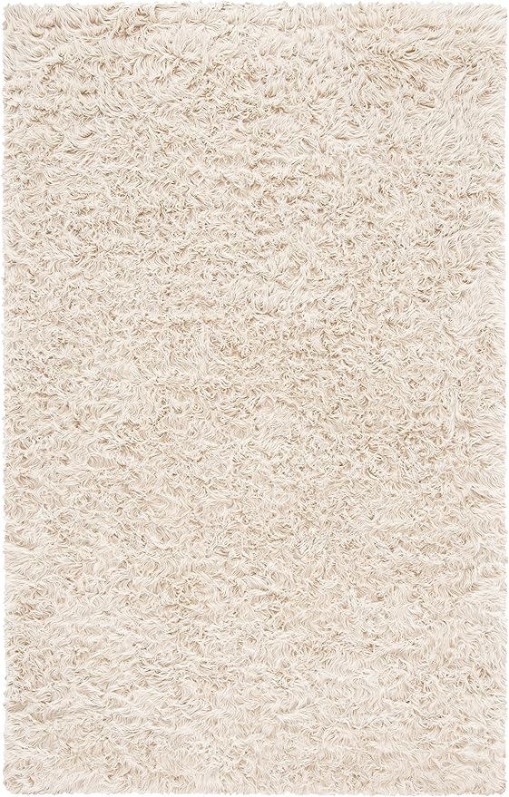 SAFAVIEH Faux Sheep Skin Collection 6' x 9' Beige FSS235K Silken Glam 2.35-inch Thick Area Rug