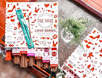 Trumiri Incense Sticks - Love Spell - Total 120 Insence-Sticks (20 Insense x 6 Incents) - Incienso Inscents-Sticks for Spell to Rekindle Call Attract New Fire of Love + Incense Holder