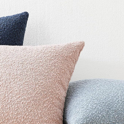 Mixhug Decorative Boucle Throw Pillow Covers, Pink, 18 x 18 Inches, Pack of 2 - Textured Boho Pillow Covers for Couch and Bed