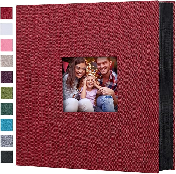 Mublalbum Photo Album 4x6 1000 Photos Linen Cover Large Picture Book Holds Horizontal and Vertical Pockets for Wedding Family Anniversary and Baby (Red)