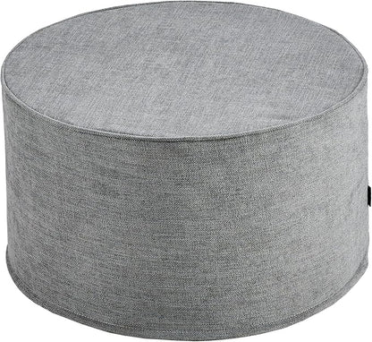 Large 22" Sturdy Ottoman Pouf for Living Room, Bedroom, Playroom, High Density Foam Filling Footrest, Side Table, Extra Seating Home College Dorm Décor Extra Firm (Gray)