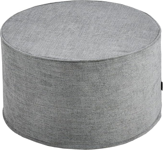 Large 22" Sturdy Ottoman Pouf for Living Room, Bedroom, Playroom, High Density Foam Filling Footrest, Side Table, Extra Seating Home College Dorm Décor Extra Firm (Gray)