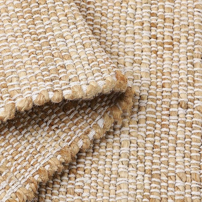 REDEARTH · Jute Cotton Area Rug - 6'x9' Rectangular Rug, Sustainable Handwoven, Non-Shedding, Soft & Durable – Reversible, Neutral Tones for Home Décor in Living Room, Dining Room, Bedroom