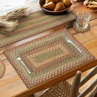 Homespice Azalea Dining Placemats, Warm Country Primitive Decor, Set of 6, Multicolor - 13x19 Rectangle Table Mats - Vibrant Colors, Durable, Easy to Clean and Protects Furniture