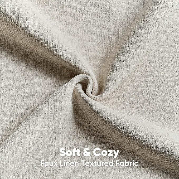FUTEI Beige Chenille Decorative Throw Pillow Covers 24x24 Inch Set of 2,Soft Cozy Faux Linen Textured European Pillow Shams,Farmhouse Home Decor for Couch Living Room