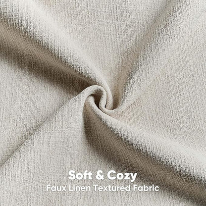 FUTEI Beige Chenille Decorative Throw Pillow Covers 24x24 Inch Set of 2,Soft Cozy Faux Linen Textured European Pillow Shams,Farmhouse Home Decor for Couch Living Room