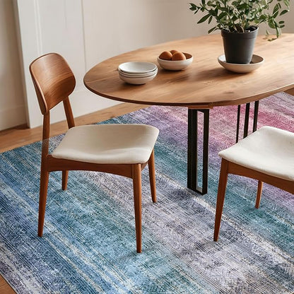 Kokia Abstract Area Rugs 8x10 Bedroom Soft Living Room Rugs Washable Distressed Vintage Comfy Red Carpet with Non-Slip Backing for Farmhouse Home Office Room Decor, Oslo Orchid