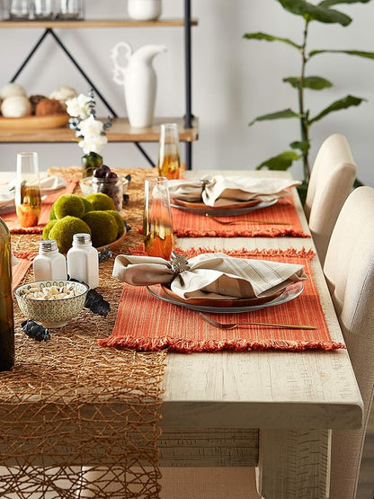 DII Variegated Tabletop Collection, Placemat Set 13x19, Spice, 6 Piece