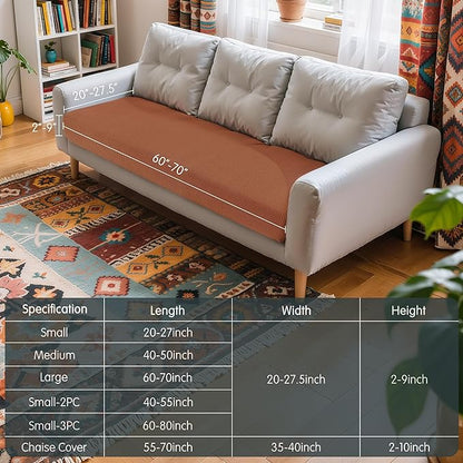 Hokway Couch Cushion Covers Stretch Cushion Covers Sofa Seat Cushion Slipcover Cushion Protector(Brick, Large)