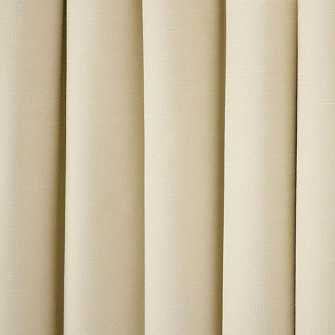 Eclipse Kendall Modern Blackout Thermal Rod Pocket Window Curtain for Bedroom or Living Room (1 Panel), 42 X 84, Ivory