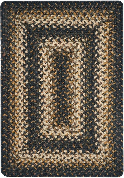 Homespice Kilimanjaro Jute Woven Placemats, Warm Primitive Decor, Set of 4, Black and Tan 13x19 Rectangle Table Mats - Vibrant Colors, Durable, Easy to Clean and Protects Furniture