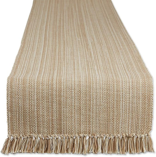 DII Variegated Tabletop Collection, Table Runner3x72, Taupe