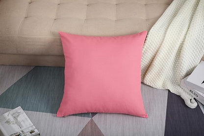 TangDepot Handmade Decorative Solid 100% Cotton Canvas Throw Pillow Covers /Pillow Shams, (16" x16" , Pink, 1 Count (Pack of 1))