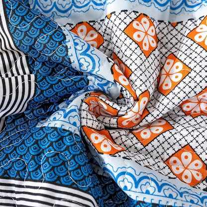 HoneiLife King Quilt Bedding Set - Rustic Quilt Sets 3-Piece,Patchwork Bedspreads for King Bed,Lightweight Coverlets Microfiber Bed Cover, Quilt King Size All Season Quilts-Orange