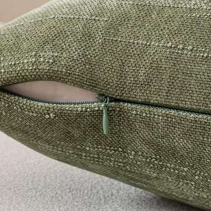MIULEE Pack of 2 Decorative Throw Pillow Covers Soft Chenille Throw Pillows Solid Textured Cushion Covers for Spring Couch Sofa Bedroom Living Room 20x20 Inch, Sage Geen