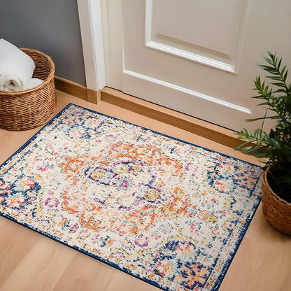 Rugshop Vintage Distressed Bohemian Area Rug for Living Room,Bedroom,Hallway Kitchen Entryway – Vibrant Multi-Color Tribal Design, 2'7" x 4'