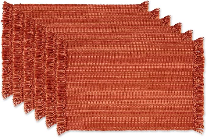 DII Variegated Tabletop Collection, Placemat Set 13x19, Spice, 6 Piece