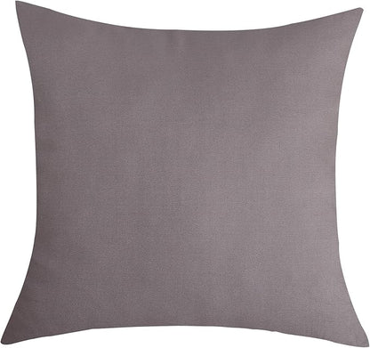 TangDepot Set of 2 Handmade Decorative Solid 100% Cotton Canvas Throw Pillow Covers/Cushion Covers, 45 Colors Available - (16"x16" 2 Pieces, Taupe)