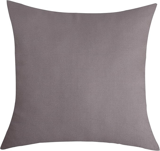 TangDepot Set of 2 Handmade Decorative Solid 100% Cotton Canvas Throw Pillow Covers/Cushion Covers, 45 Colors Available - (16"x16" 2 Pieces, Taupe)