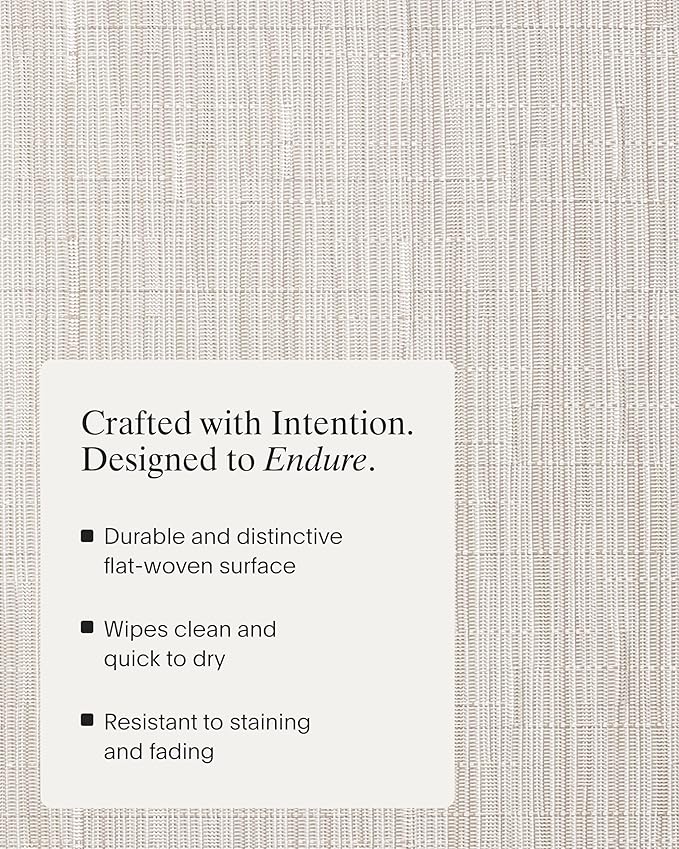Chilewich Bamboo Placemats Set of 4 - Woven Rectangle Placemats - Reusable, Stain-Resistant, Indoor/Outdoor Tabletop Protection - 18.5" x 13.5" - Coconut