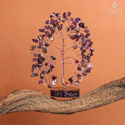 Crystal Tree for Home and Office Decor, Amethyst Chakra Healing Stones Handmade Feng Shui Tree of Life for Positive Energy, Money, Good Luck, Christmas Decor, Birthday Gifts for Women, Mom