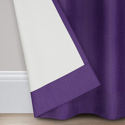 ECLIPSE Kendall Modern Blackout Thermal Rod Pocket Window Curtain for Bedroom or Living Room (1 Panel), 42" x 95", Purple