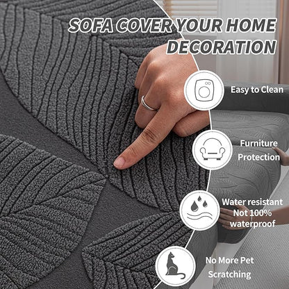 Couch Covers for Sectional Sofa, Washable Stretch Soft Sofa Cushion Covers L Shape Sofa Slipcovers Anti Slip Furniture Decor Protector for Pets (1PC Armrest Cover,Dark Gray)