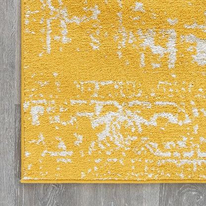 Rugs.com Arlington Collection Rug – 6' x 9' Yellow Medium-Pile Rug Perfect for Living Rooms, Large Dining Rooms, Open Floorplans