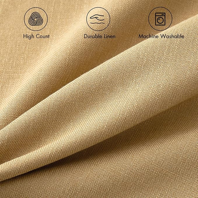 MIULEE Pack of 2 Decorative Linen Burlap Textured Pillow Covers Farmhouse Boho Accent Pillowcases Spring Home Decor for Couch Sofa Bedroom Living Room 18x18 Inch Mustard Yellow