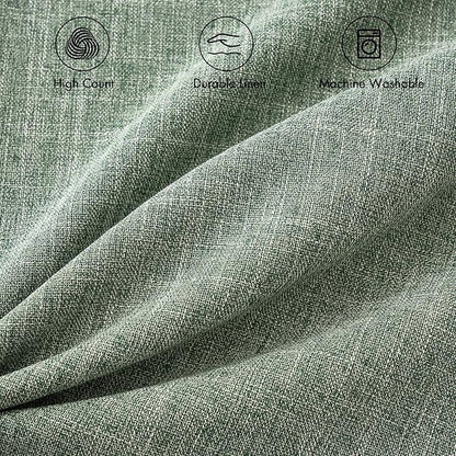 MIULEE Pack of 2 Decorative Linen Burlap Textured Pillow Covers Farmhouse Boho Accent Pillowcases Spring Home Decor for Couch Sofa Bedroom Living Room 16x16 Inch Sage Green