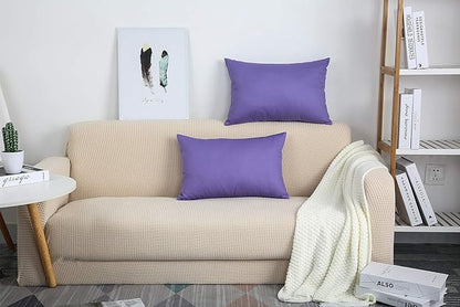 TangDepot Handmade Decorative Solid 100% Cotton Canvas Throw Pillow Covers/Pillow Shams, (12"x20", Violet), 1 Count (Pack of 1)