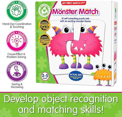 The Learning Journey: My First Match It - Monster Match - Puzzle Games for Toddlers - 15 Self-Correcting Matching Picture Game - Award Winning Toys