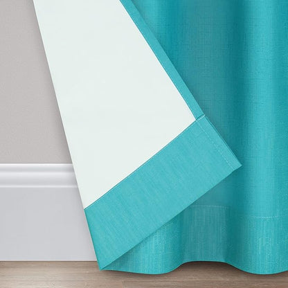 eclipse Kendall Modern Blackout Thermal Rod Pocket Window Curtain for Bedroom or Living Room (1 Panel), 42 X 54, Turquoise
