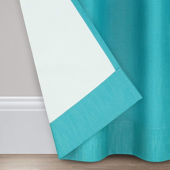 ECLIPSE Kendall Modern Blackout Thermal Rod Pocket Window Curtain for Bedroom or Living Room (1 Panel), 42" x 84", Turquoise