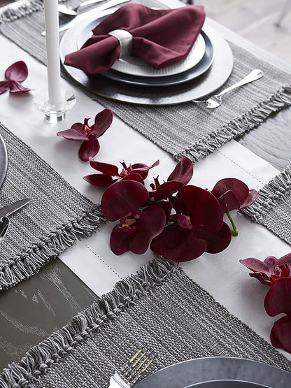 DII Variegated Tabletop Collection, Placemat Set3x19, Gray, 6 Piece