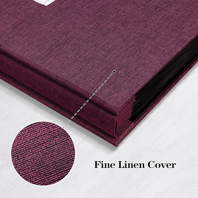 Mublalbum Photo Album 4x6 600 Photos Linen Cover Large Picture Book Holds Horizontal and Vertical Pockets for Wedding Family Anniversary and Baby (Purple)