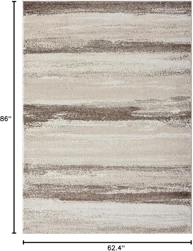 LUXE WEAVERS Rug Modern Area Rug Stain Resistant, Brown/Size 5x7