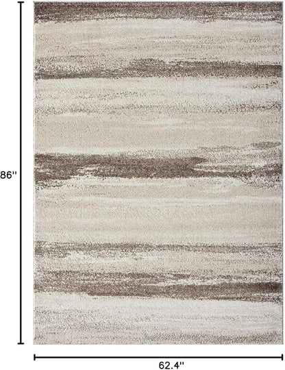 LUXE WEAVERS Rug Modern Area Rug Stain Resistant, Brown/Size 5x7
