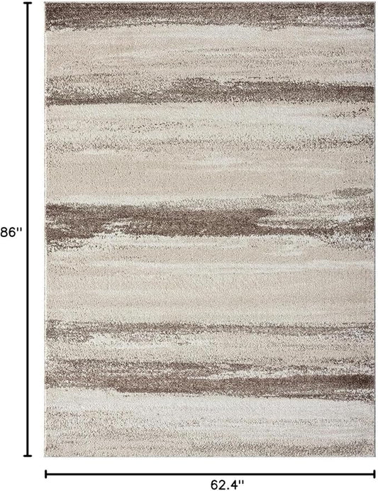 LUXE WEAVERS Rug Modern Area Rug Stain Resistant, Brown/Size 5x7