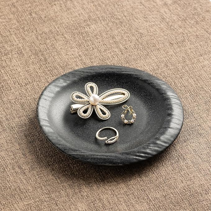 Ceramic Jewelry Tray Decorative Ring Holder and Trinket Dish for Women Wedding Engagement Birthday Gift for Her Jewelry Organizer Vanity Tray (camel)