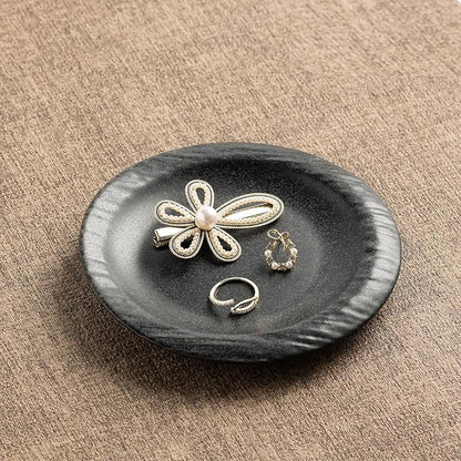 Ceramic Jewelry Tray Decorative Ring Holder and Trinket Dish for Women Wedding Engagement Birthday Gift for Her Jewelry Organizer Vanity Tray (camel)